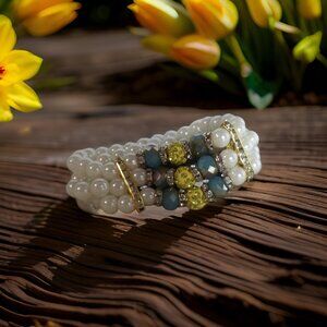 Three layers Beaded Stretch Bracelets